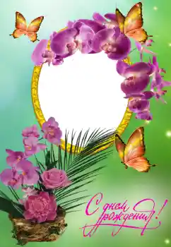 বিভাগ থেকে ফটোইফেক্ট জন্মদিনের কার্ড № 150614. ফ্রেমের লেখা: শুভ জন্মদিন!